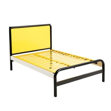 Metal Platform Bed With Headboard And Footboard , Yellow , Full (synthetic illustration; no displayed measurements)