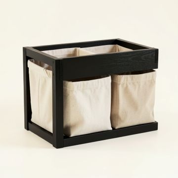 Stone Canyon Laundry Sorting Station With Plain Removable Bags - Black (synthetic illustration; no displayed measurements)