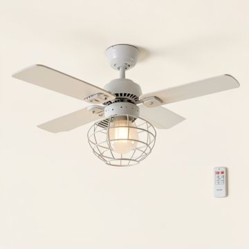42 '' Roswell 3 - Blade Caged Ceiling Fan With Wall Control (synthetic illustration; no displayed measurements)