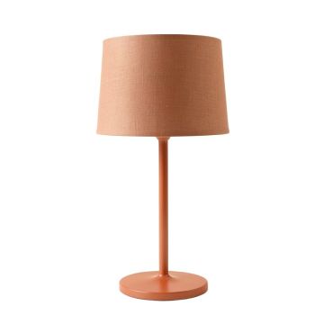 Brook Bridge Table Lamp With A Plain Fabric Shade - Terracotta