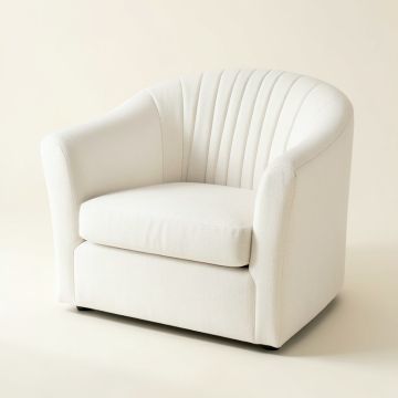 Heath Crest Upholstered Armchair - White (synthetic illustration; no displayed measurements)