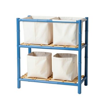 Cedar Canyon Laundry Sorting Station With Plain Removable Bags - Blue