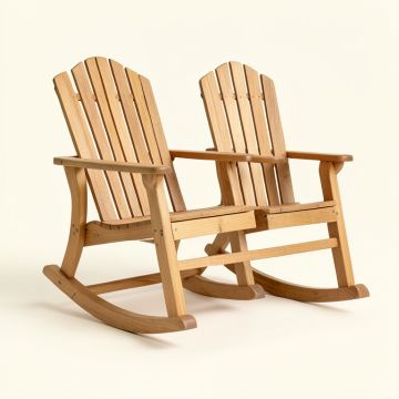 Elanny 2 Piece Acacia Wood Rocking Chair Set (synthetic illustration; no displayed measurements)