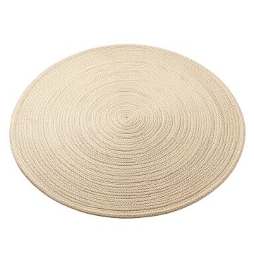 Dune Bend Round Area Rug - Beige