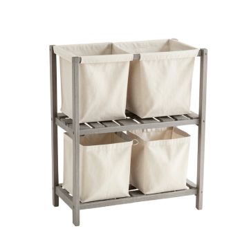 Rowan Crossing Laundry Sorting Station With Plain Removable Bags - Gray