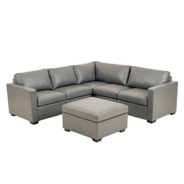 Chiraca 106 '' Wide Genuine Leather Right Hand Facing Modular Corner Sectional With Ottoman