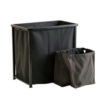 Spruce Crossing Laundry Sorting Station With Plain Removable Bags - Black