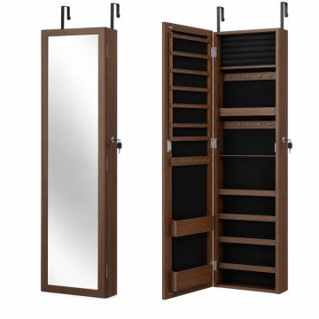 Christiana Lockable Over The Door Jewelry Armoire With Mirror