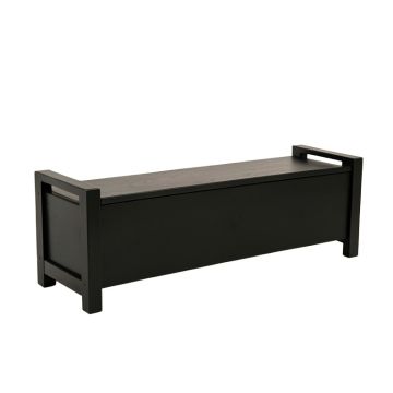 Maple Canyon Narrow Outdoor Storage Bench - Black