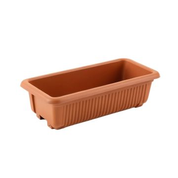 Alder Dale Empty Railing Planter With Integral Brackets - Terracotta (synthetic illustration; no displayed measurements)