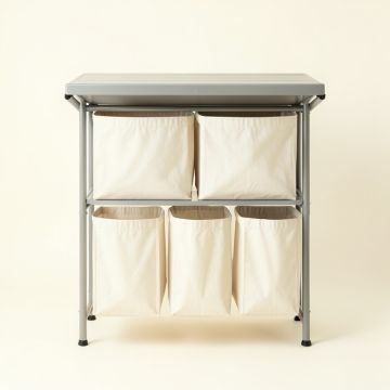 Wren Canyon Laundry Sorting Station With Plain Removable Bags - Gray (synthetic illustration; no displayed measurements)