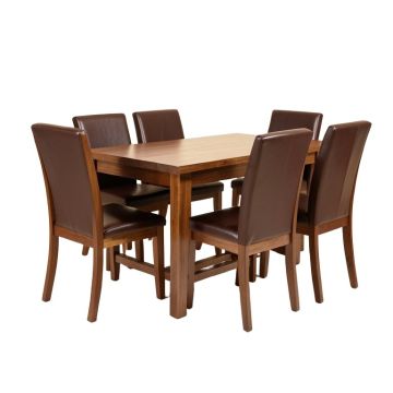 Aldaco 5 - Piece Rubberwood Solid Wood Dining Set (synthetic illustration; no displayed measurements)