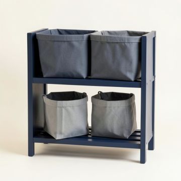 Willow Arc Laundry Sorting Station With Plain Removable Bags - Navy (synthetic illustration; no displayed measurements)