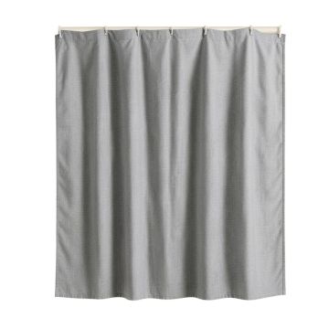 Vale Branch Shower Curtain Hanging Flat From A Plain Rod - Gray