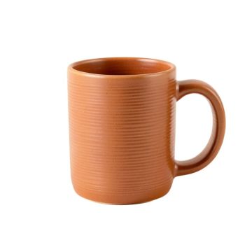 Pine Branch Ceramic Mug - Terracotta (synthetic illustration; no displayed measurements)