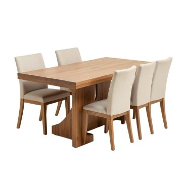 Asynjur Butterfly Leaf Rubberwood Solid Wood Dining Set