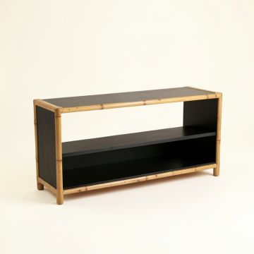 Ash Bridge Low Bookcase - Black (synthetic illustration; no displayed measurements)