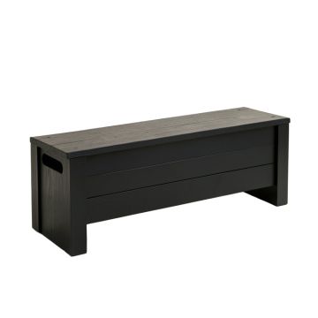 Cedar Crossing Narrow Outdoor Storage Bench - Black