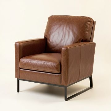Brower 27 '' Wide Top Grain Leather Armchair (synthetic illustration; no displayed measurements)