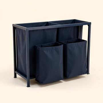 Vale Bluff Laundry Sorting Station With Plain Removable Bags - Navy (synthetic illustration; no displayed measurements)