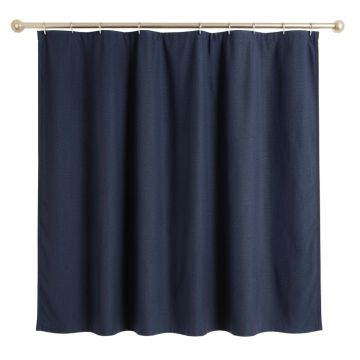 Cove Bluff Shower Curtain Hanging Flat From A Plain Rod - Navy