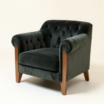 Wittenberg 30 '' Wide Tufted Velvet Armchair (synthetic illustration; no displayed measurements)