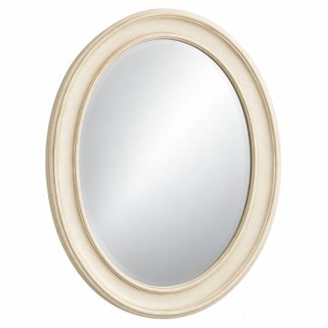 Moss Crest Framed Wall Mirror - Ivory