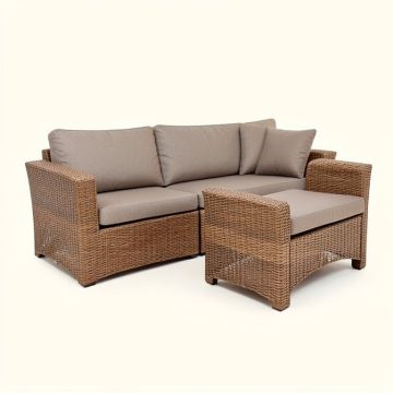 Winston Porter 4-Piece Rattan Sofa Conversation Set Outdoor Patio Furniture Set Brown (synthetic illustration; no displayed measurements)