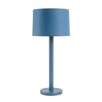 Hill Bridge Floor Lamp With A Plain Fabric Shade - Blue