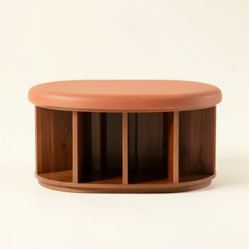 Hazel Arc Shoe Storage Bench (synthetic illustration; no displayed measurements)