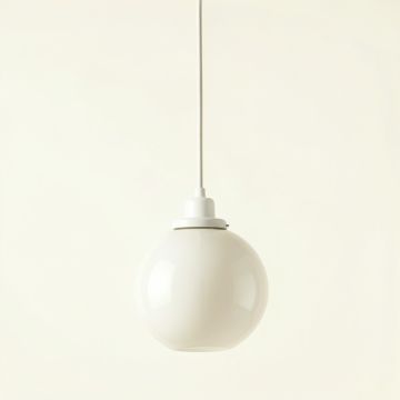 Sage Dale Pendant Light Suspended From One Plain Cable - White (synthetic illustration; no displayed measurements)
