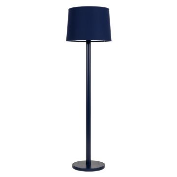 Moss Crossing Floor Lamp With A Plain Fabric Shade - Navy
