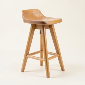 Hatchell Swivel Solid Wood Adjustable Height Bar Stool (synthetic illustration; no displayed measurements)