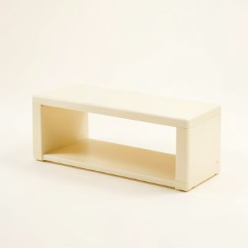 Pine Arc Narrow Outdoor Storage Bench - Ivory (synthetic illustration; no displayed measurements)