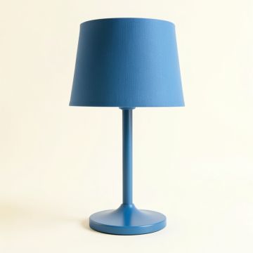 Summit Bridge Table Lamp With A Plain Fabric Shade - Blue (synthetic illustration; no displayed measurements)