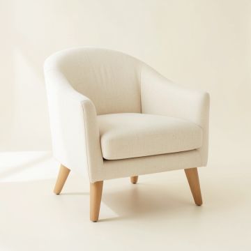 Aspen Field Upholstered Armchair - Ivory (synthetic illustration; no displayed measurements)