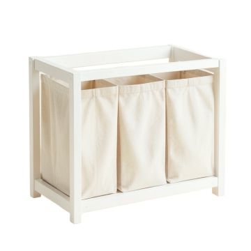 Juniper Branch Laundry Sorting Station With Plain Removable Bags - White