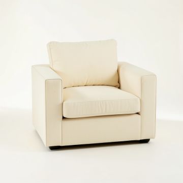 Moss Falls Upholstered Armchair - Cream (synthetic illustration; no displayed measurements)