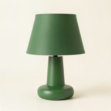 Glen Arc Table Lamp With A Plain Fabric Shade (synthetic illustration; no displayed measurements)