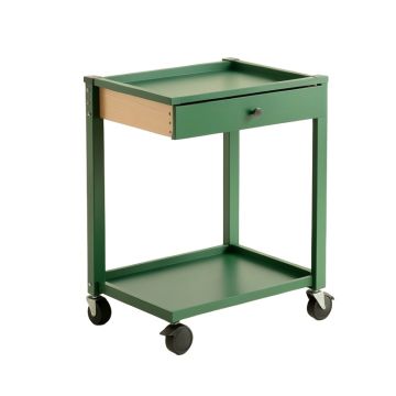 Birch Bridge Empty Rolling Workshop Cart - Green