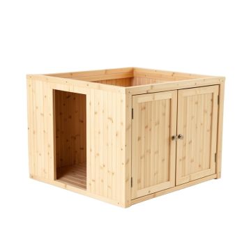 Flint Field Empty Furniture-Style Litter Enclosure - Beige
