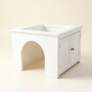 Aspen Brook Empty Furniture-Style Litter Enclosure - White (synthetic illustration; no displayed measurements)