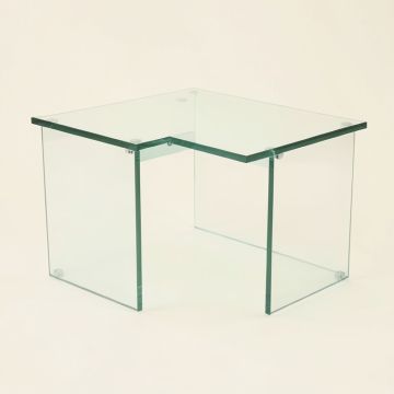 Clarington Glass L-Shape Desk (synthetic illustration; no displayed measurements)