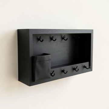 Maple Dale Wall-Mounted Entryway Organizer Shelf - Black (synthetic illustration; no displayed measurements)
