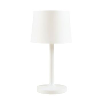 Dawn Arc Table Lamp With A Plain Fabric Shade