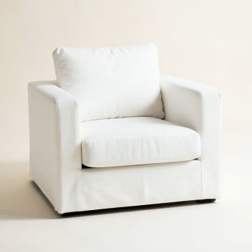 Elm Edge Upholstered Armchair - White (synthetic illustration; no displayed measurements)