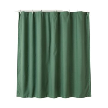 Juniper Brook Shower Curtain Hanging Flat From A Plain Rod - Green