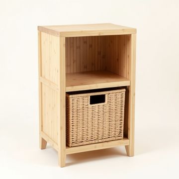 Summit Dell Freestanding Pull-Out Hamper Cabinet - Beige (synthetic illustration; no displayed measurements)