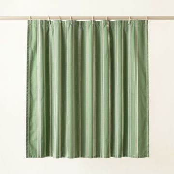 Olive Crest Shower Curtain Hanging Flat From A Plain Rod - Green (synthetic illustration; no displayed measurements)