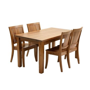 Alyx Butterfly Leaf Rubberwood Solid Wood Dining Set